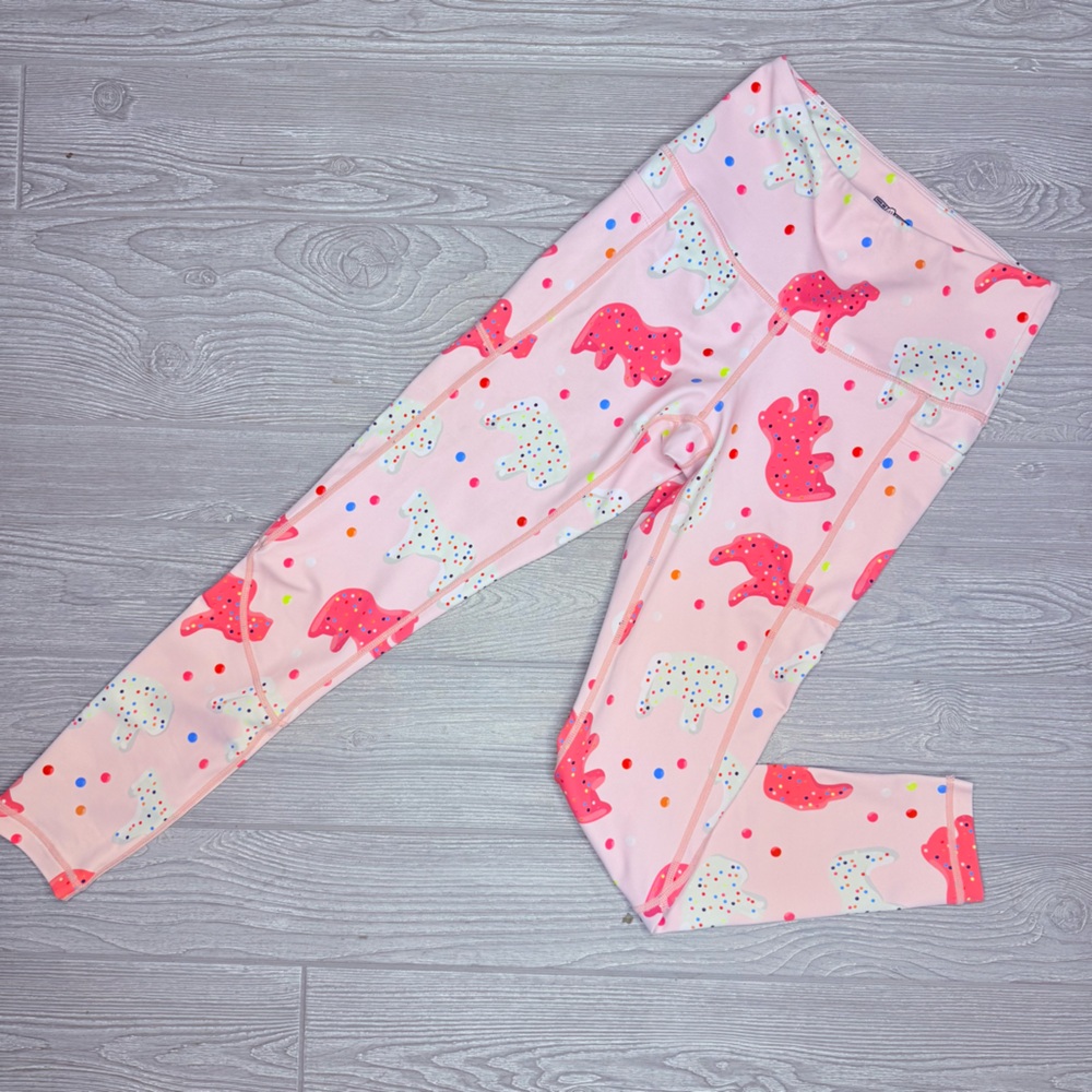 Feed Me Fight Me Pink Elephant Print Leggings